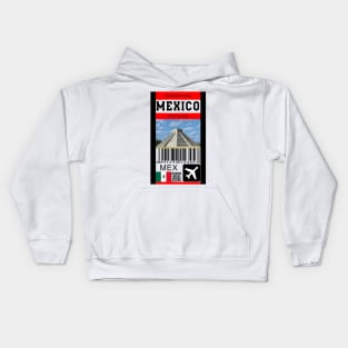 Mexico first class boarding pass Kids Hoodie